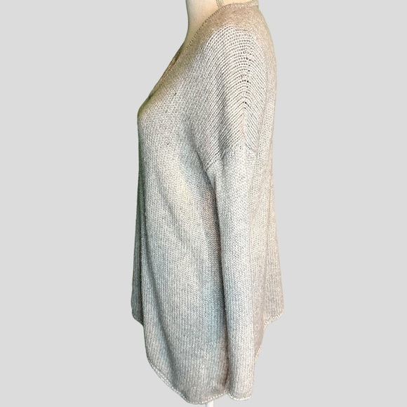 NWOT Helmut Lang Petite Gray Asymmetrical Scoopneck Pullover Woven Sweater - Picture 4 of 12